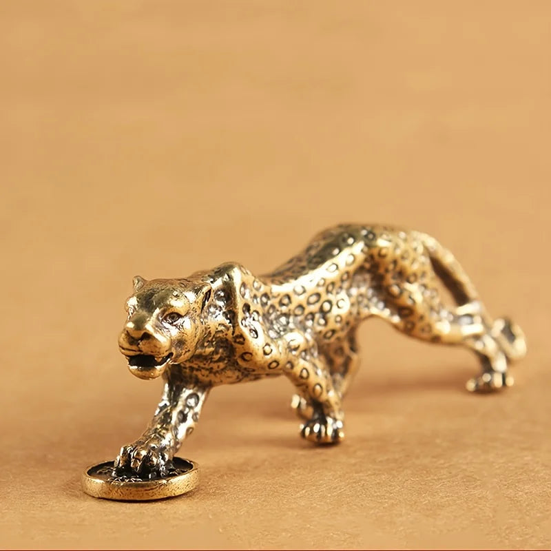 Vintage Style Brass Leopard Ornament