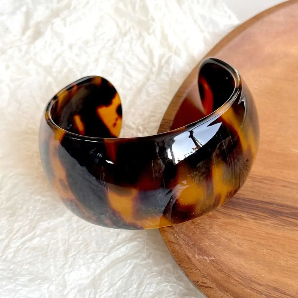 Leopard Print Open Cuff Bangle