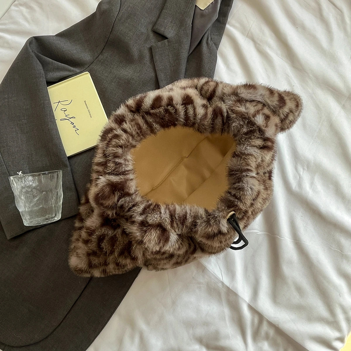Leopard Print Faux Fur Shoulder Bag