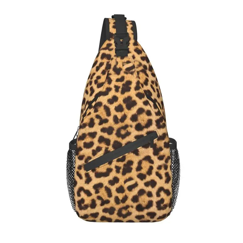 Leopard Print Crossbody Sling Backpack