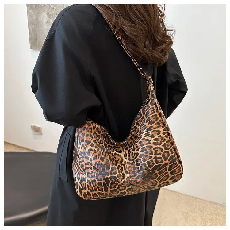 Leopard Print PU Crossbody Bag
