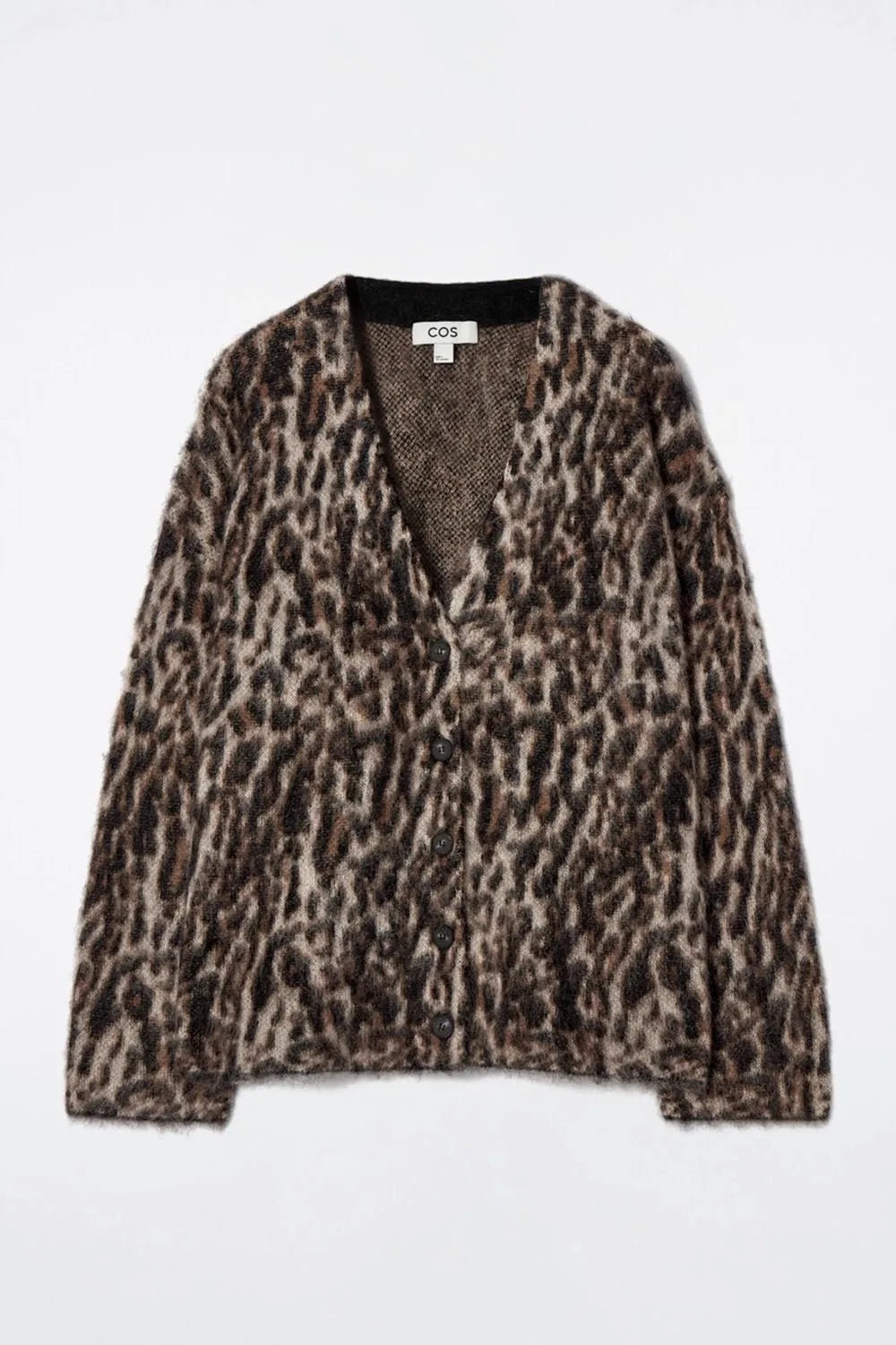 Leopard Print V-Neck Knitted Cardigan