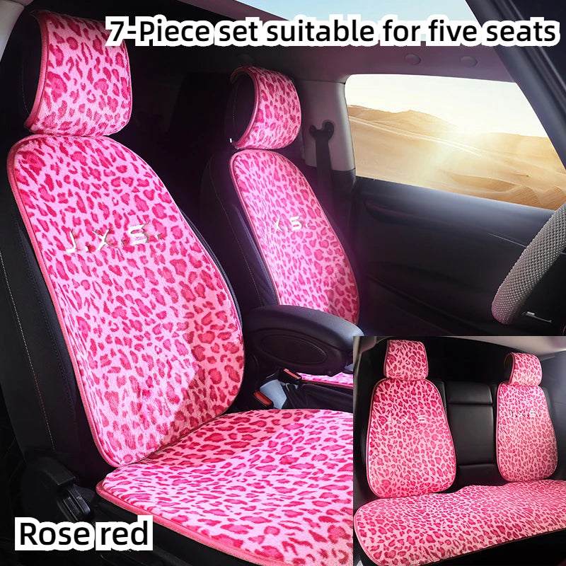 Leopard Print Plush Car Seat Covers