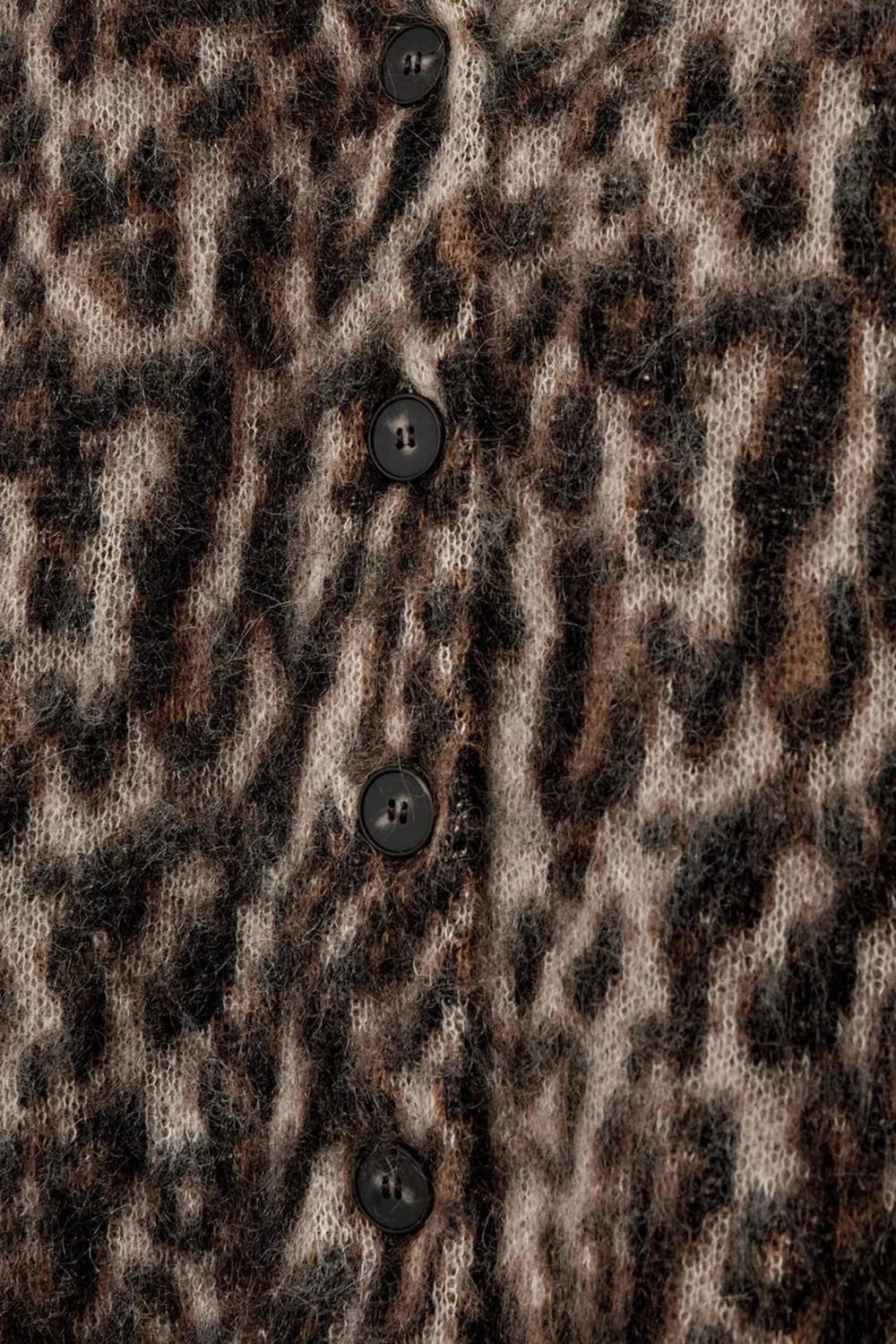 Leopard Print V-Neck Knitted Cardigan