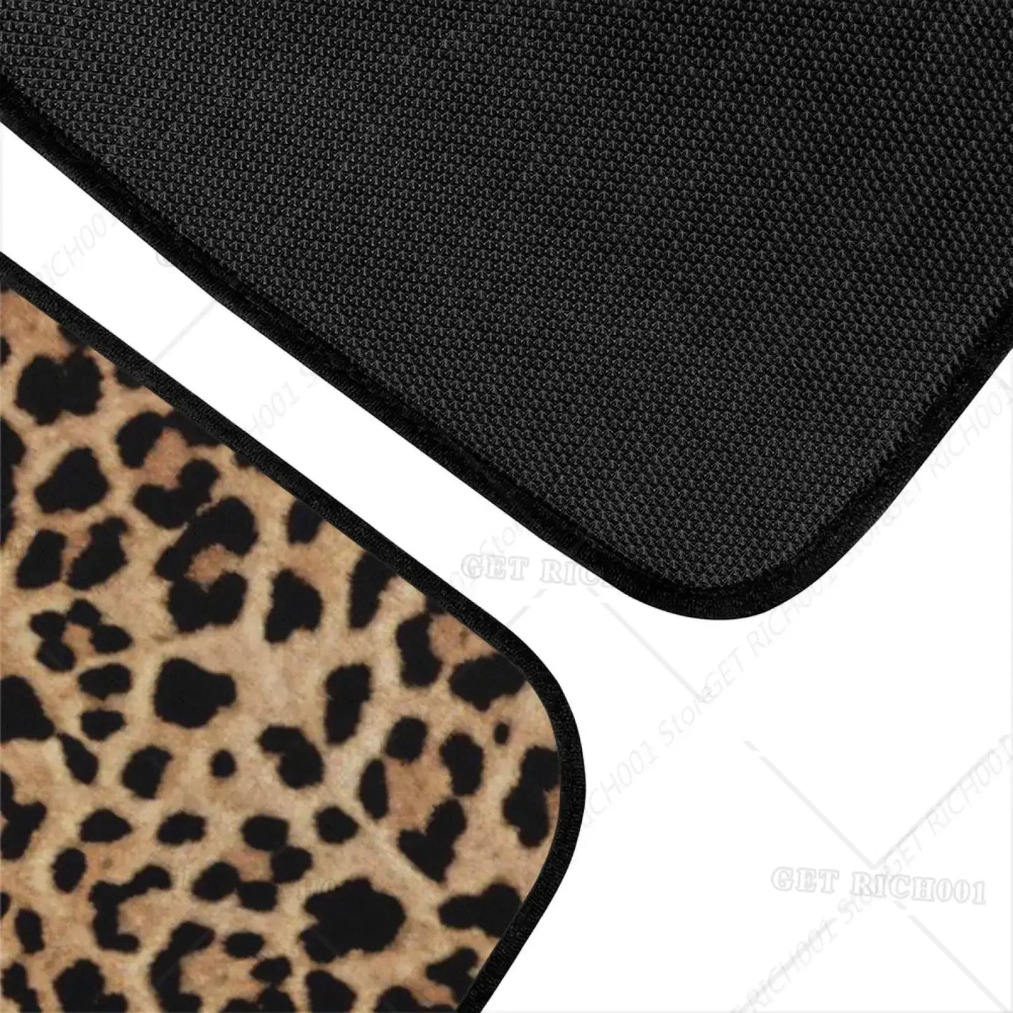 Leopard Print Car Floor Mat Set – 4 Piece