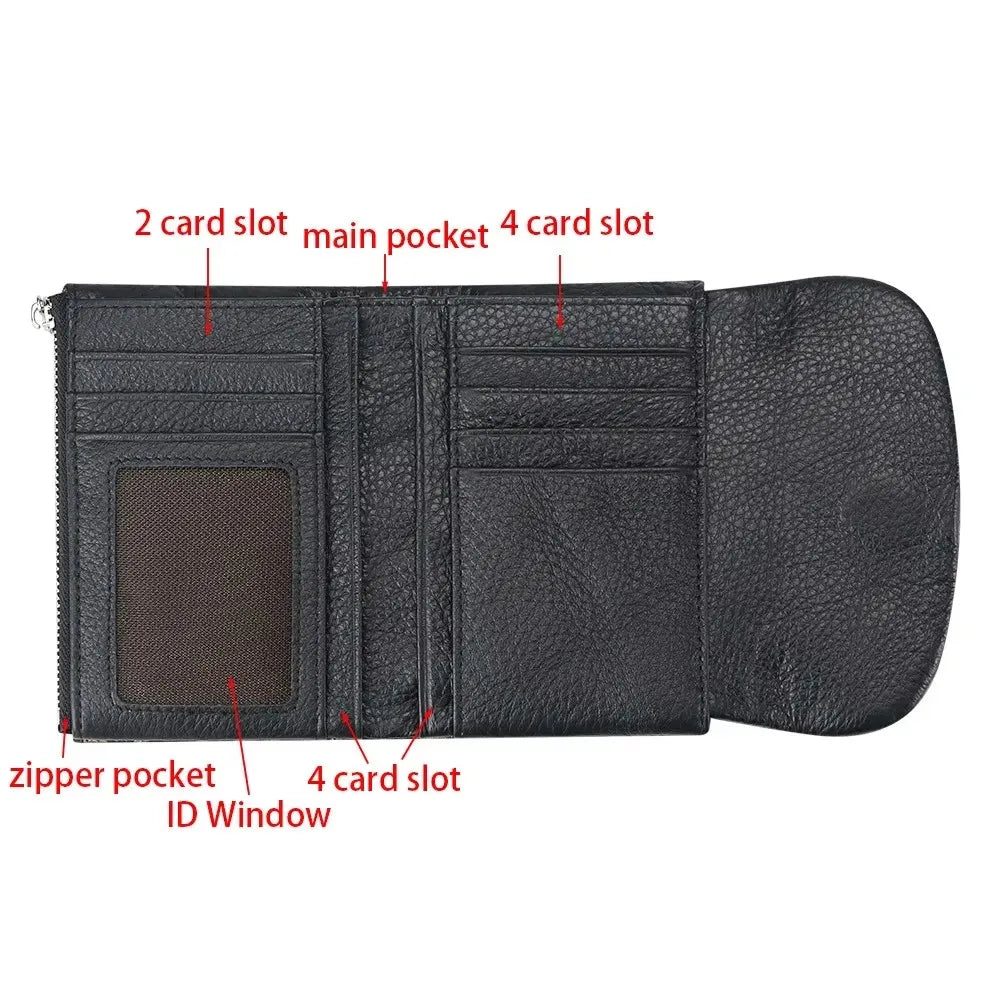 Leopard Print Leather Short Wallet