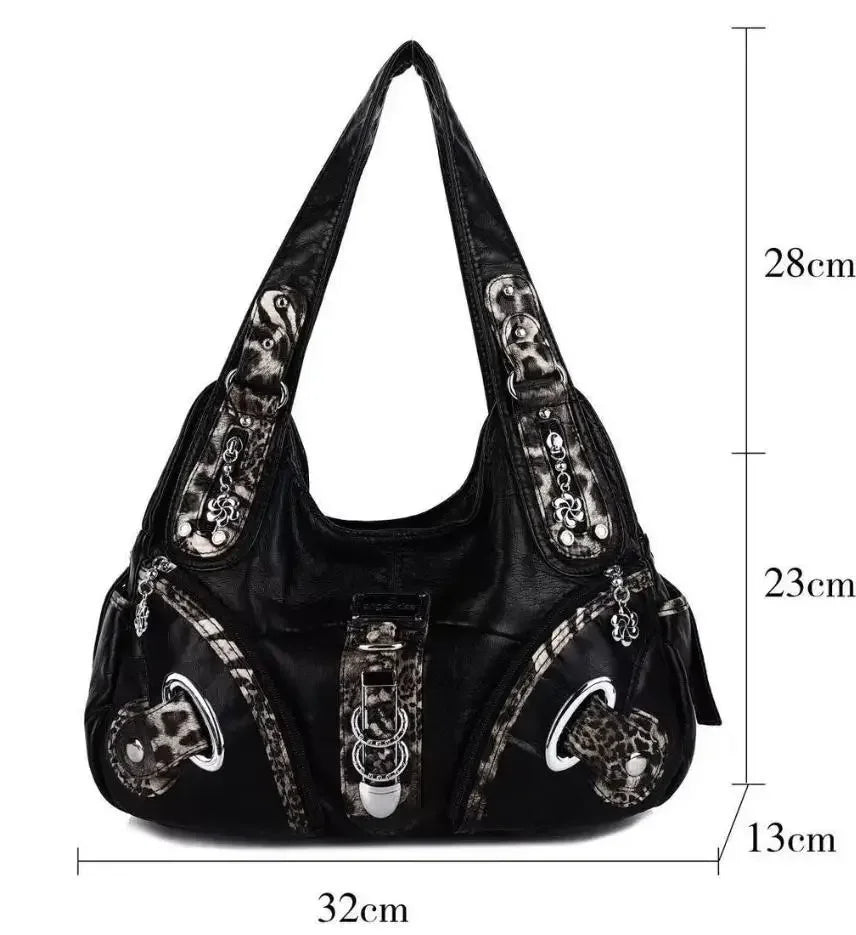Leopard Print Women’s Y2K Dumpling-Style Shoulder Bag
