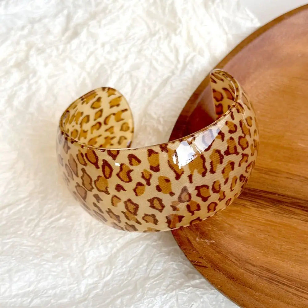 Leopard Print Open Cuff Bangle