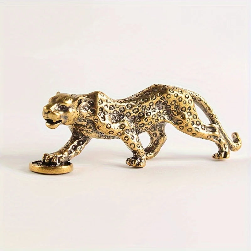 Vintage Style Brass Leopard Ornament