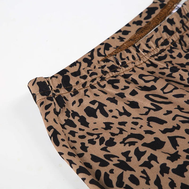 Leopard Print Crop Cardigan & Leggings Co-ord Set