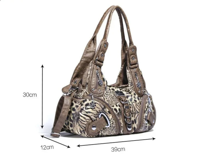 Leopard Print Women’s Y2K Dumpling-Style Shoulder Bag