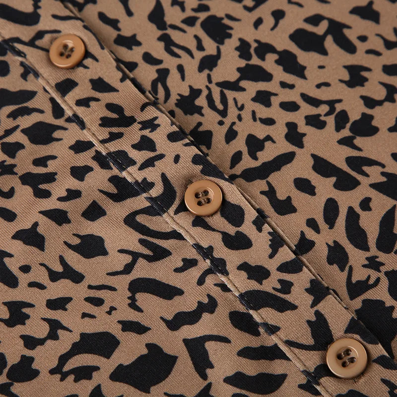 Leopard Print Crop Cardigan & Leggings Co-ord Set