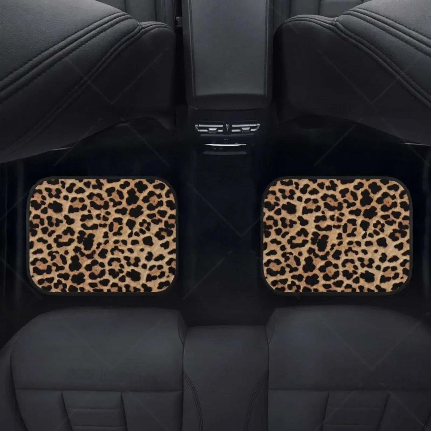 Leopard Print Car Floor Mat Set – 4 Piece
