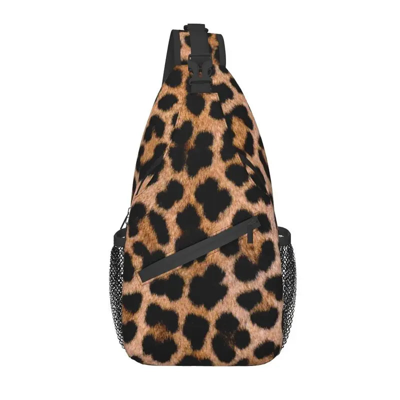 Leopard Print Crossbody Sling Backpack