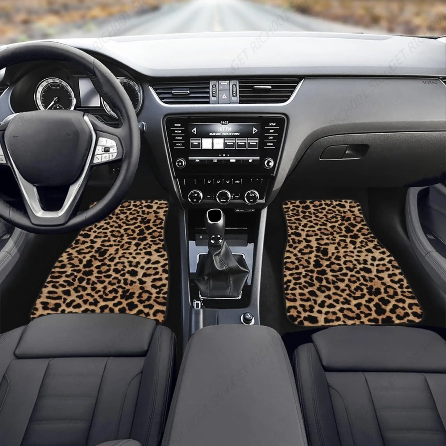 Leopard Print Car Floor Mat Set – 4 Piece