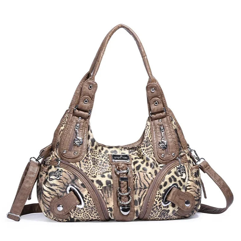 Leopard Print Women’s Y2K Dumpling-Style Shoulder Bag