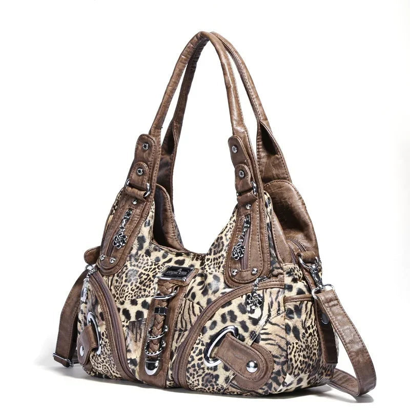 Leopard Print Women’s Y2K Dumpling-Style Shoulder Bag