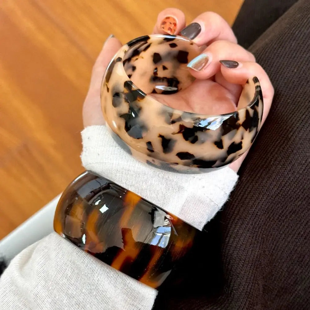 Leopard Print Open Cuff Bangle
