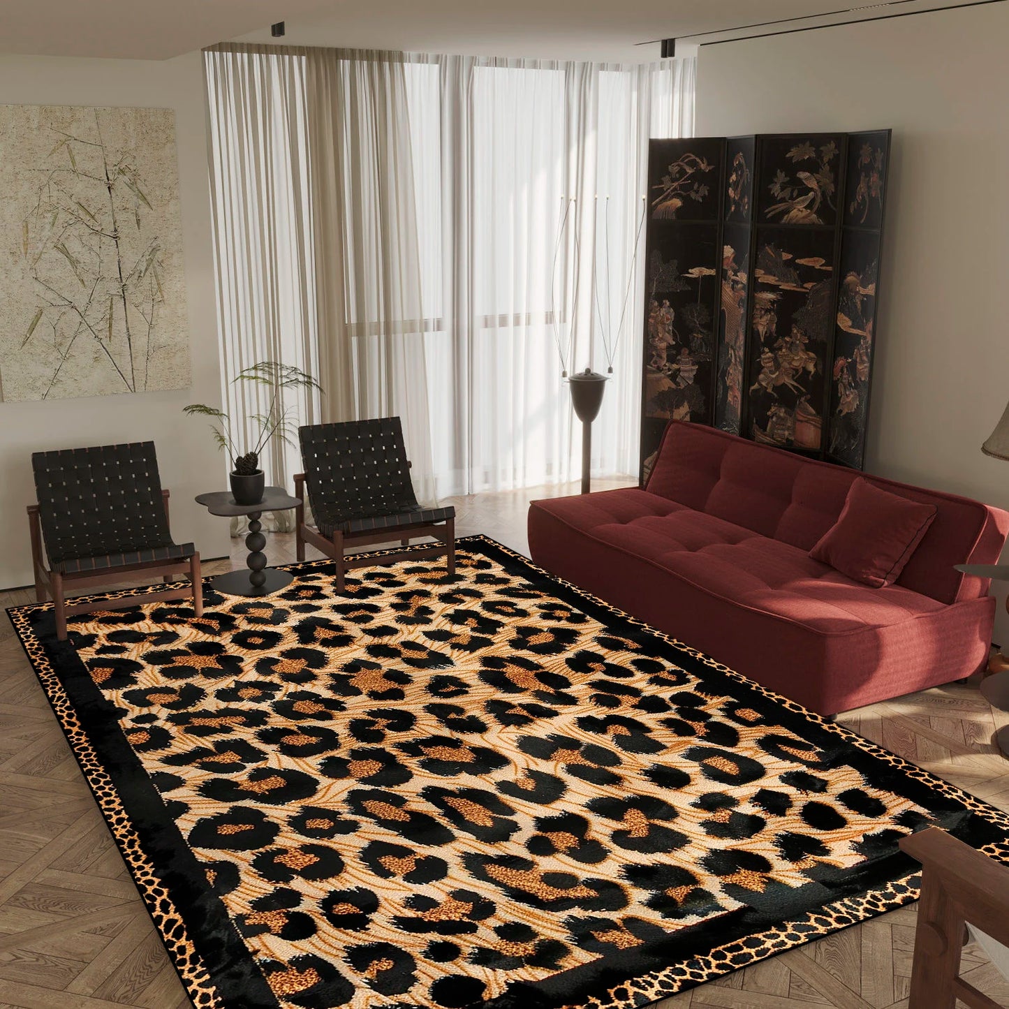 Leopard Print Decorative Rug