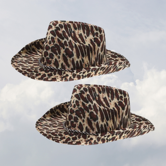 2-Pack Leopard Print Cowboy Hats
