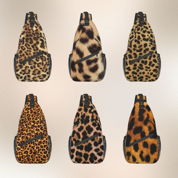 Leopard Print Crossbody Sling Backpack