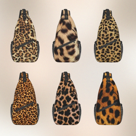 Leopard Print Crossbody Sling Backpack